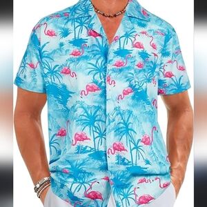 Tropical Flamingo Print Men's Hawaiian Shirt